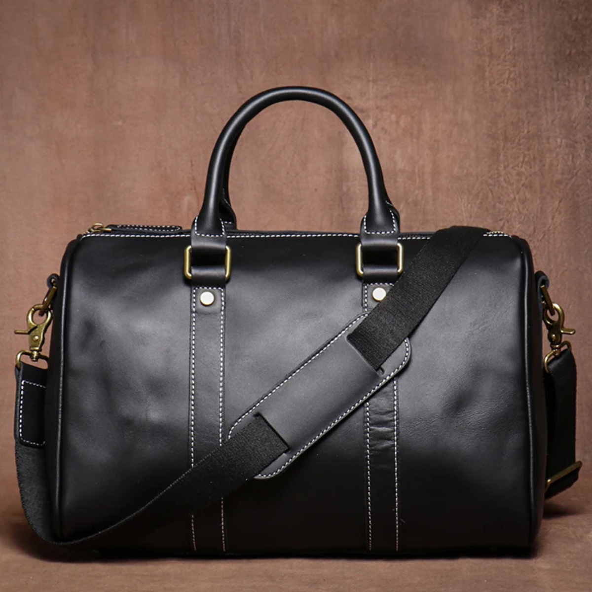 Men’s Retro Weekend Duffle Carry On Leather Luggage