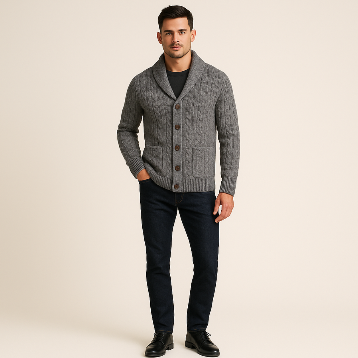 The Winchester 100% Cashmere Cardigan for Men