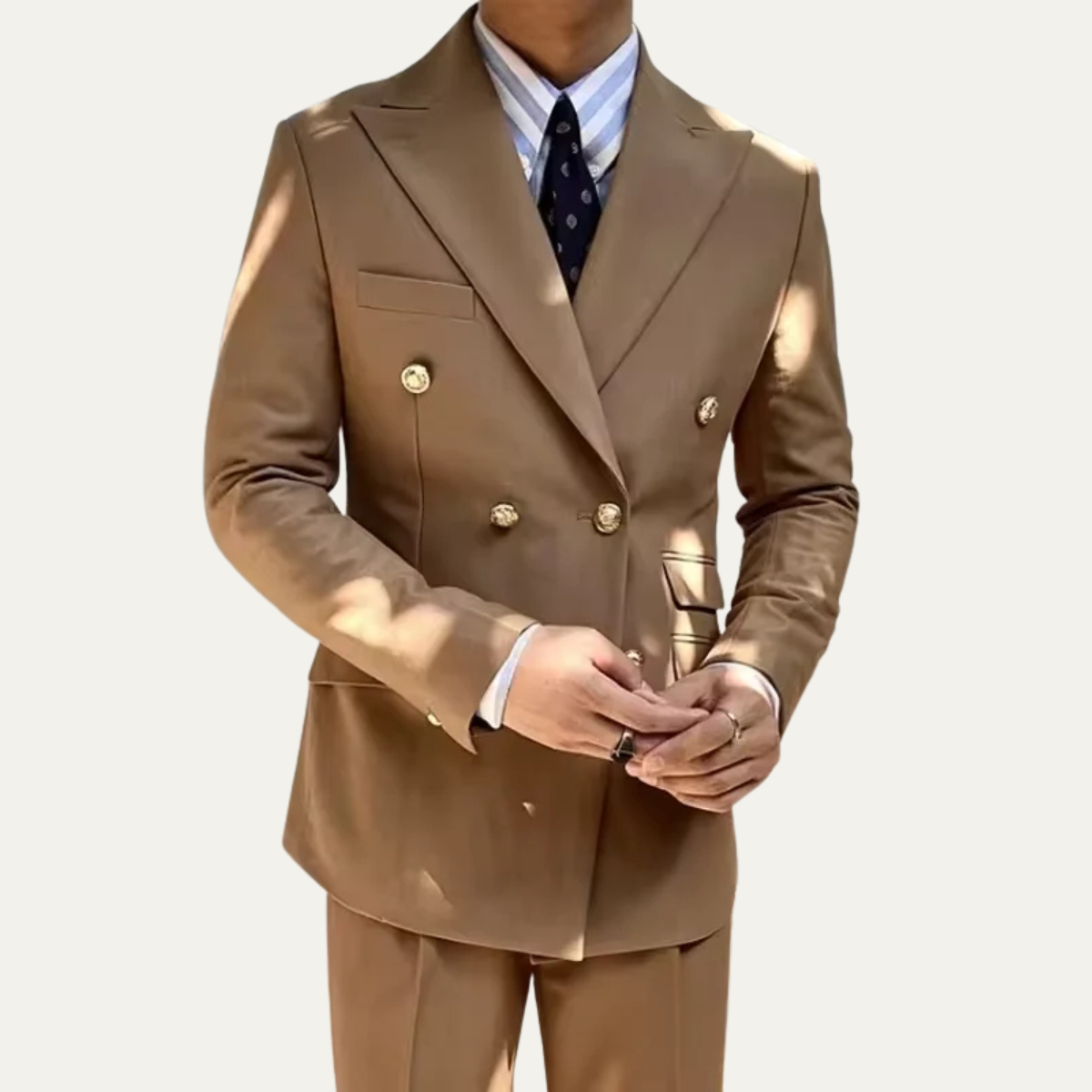 The Knightsbridge Men’s Classic Double Breasted Blazer Suit with Gold Buttons
