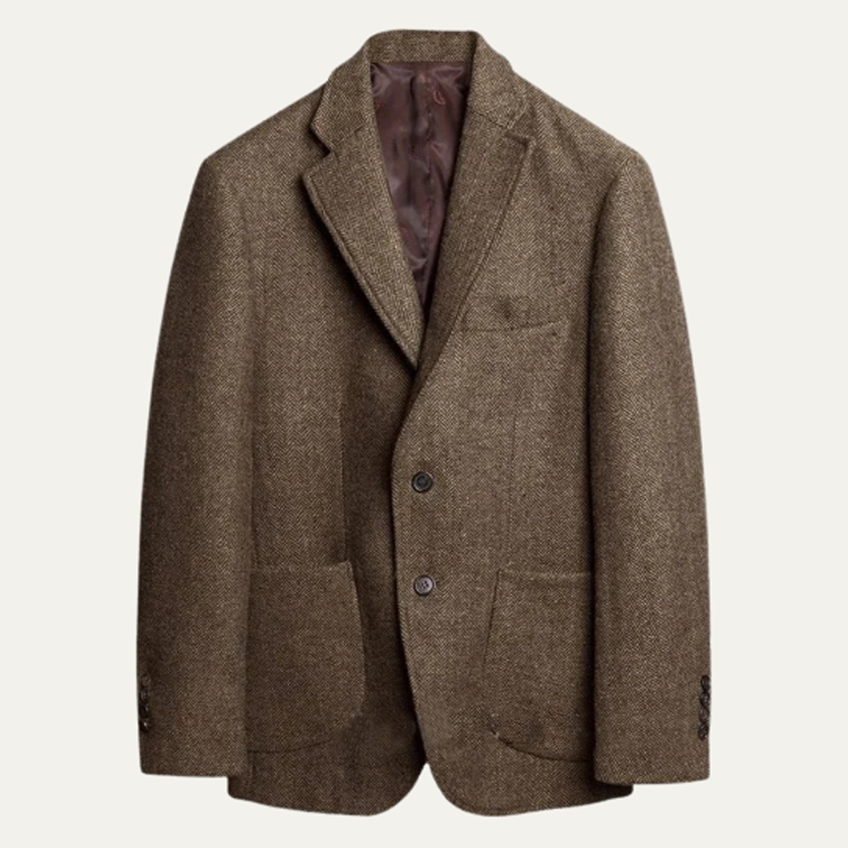 The Pomerol Men’s Classic Herringbone Wool Tweed Blazer Jacket