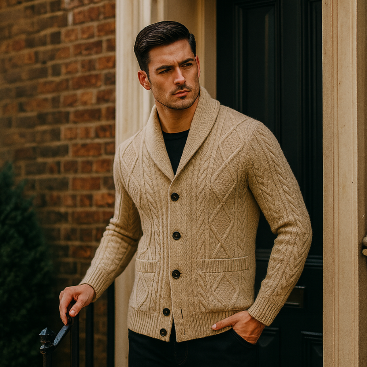 The Winchester 100% Cashmere Cardigan for Men