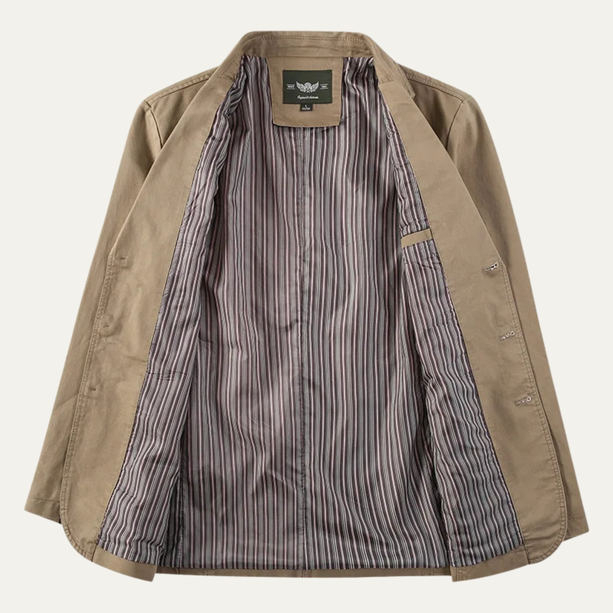 The San Gimignano Men's Khaki Light Weight Cotton Blazer Jacket