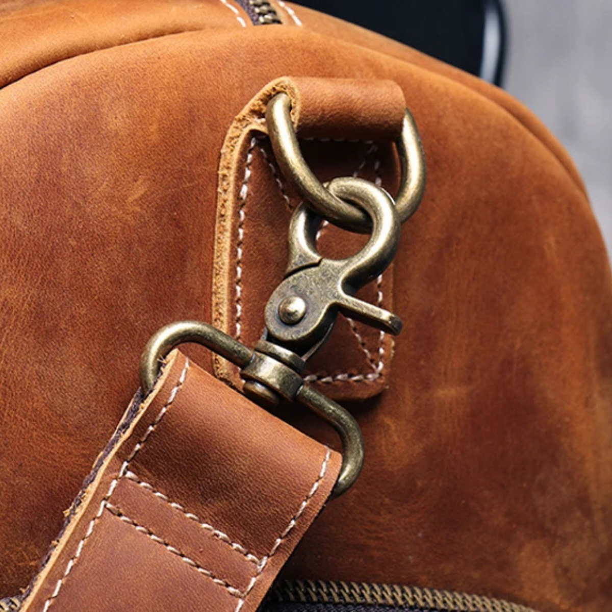 Men’s Weekend Carry On Genuine Leather Travel Duffle Bag