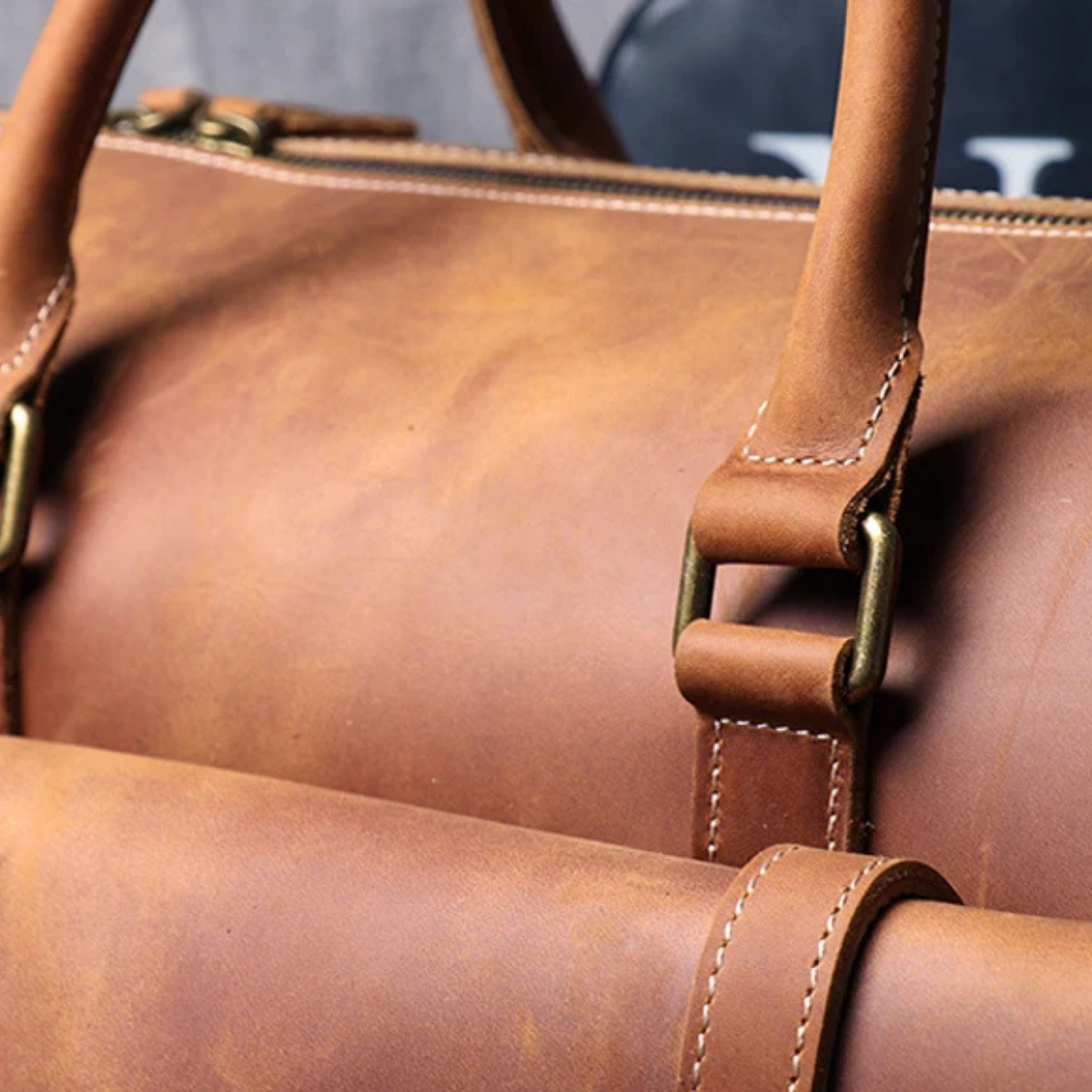 Men’s Weekend Carry On Genuine Leather Travel Duffle Bag