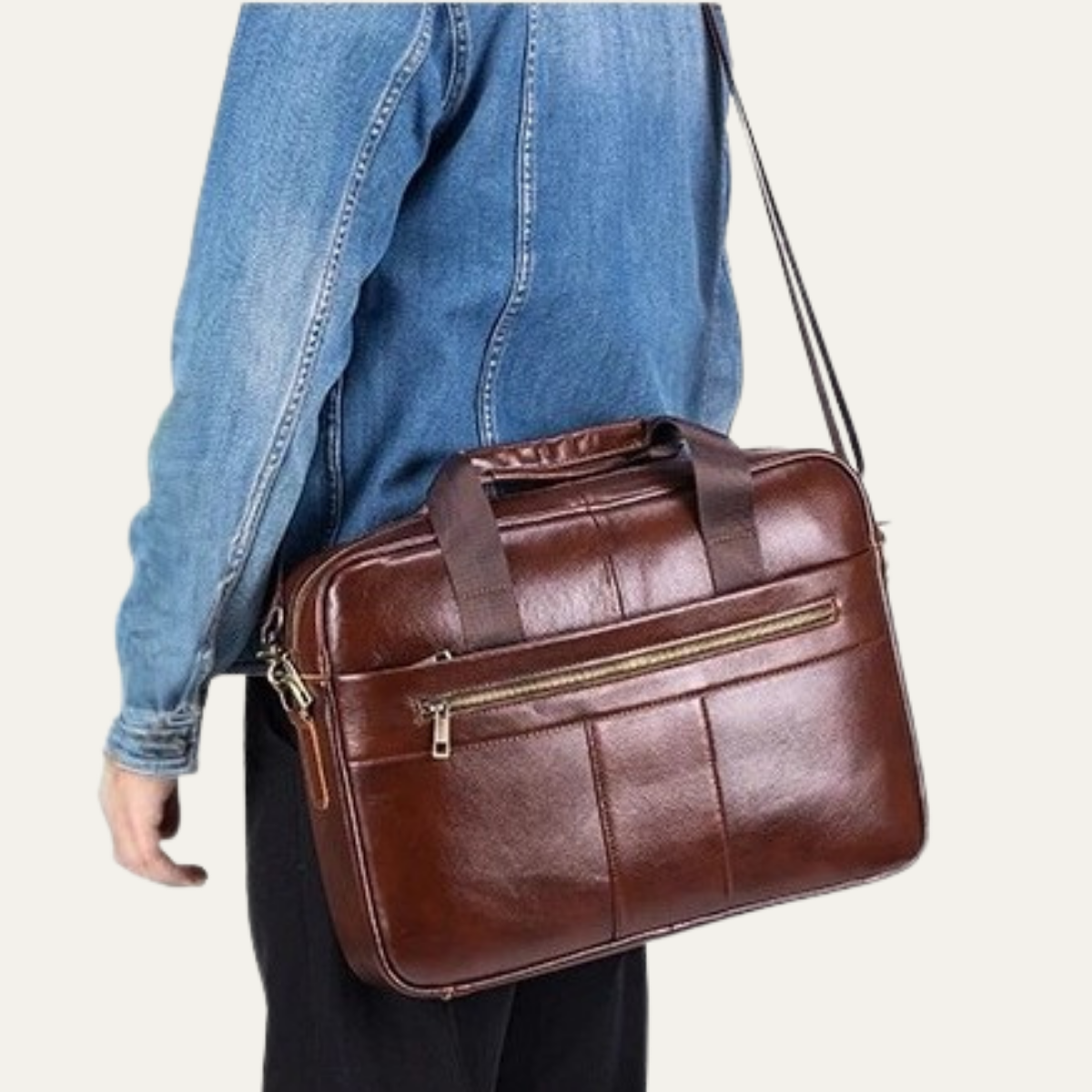 Men’s Business Office Leather Shoulder Bag
