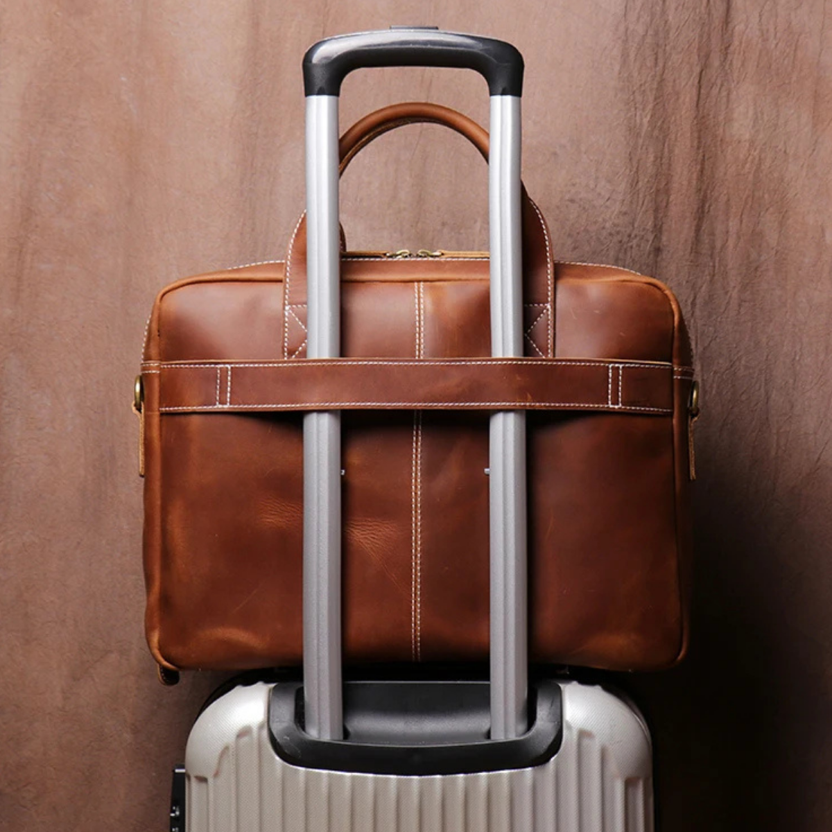 Men’s Vintage Business Leather Laptop Briefcase