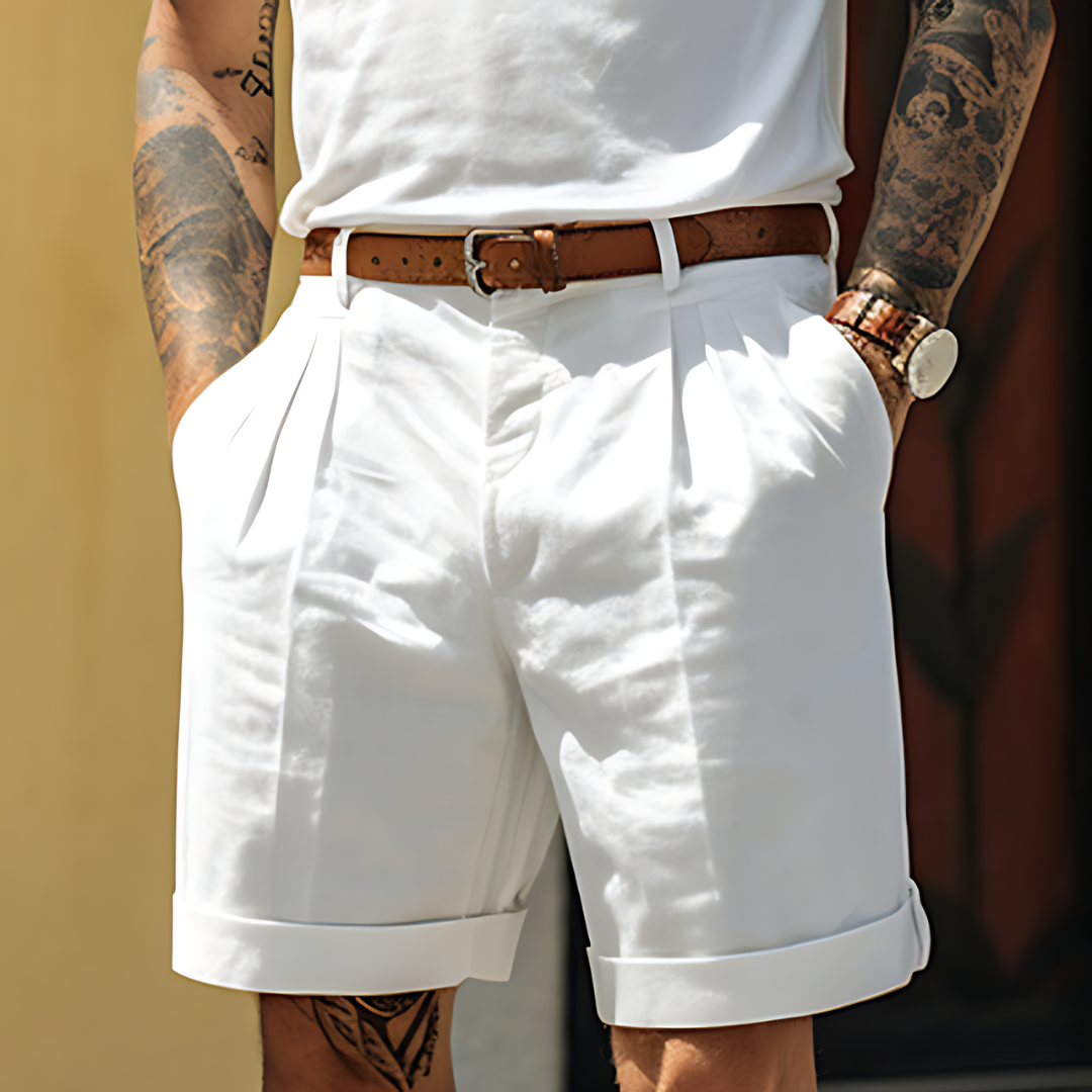 Modern Breathable Men Linen Cotton Tailored Shorts-The British Gentlemen