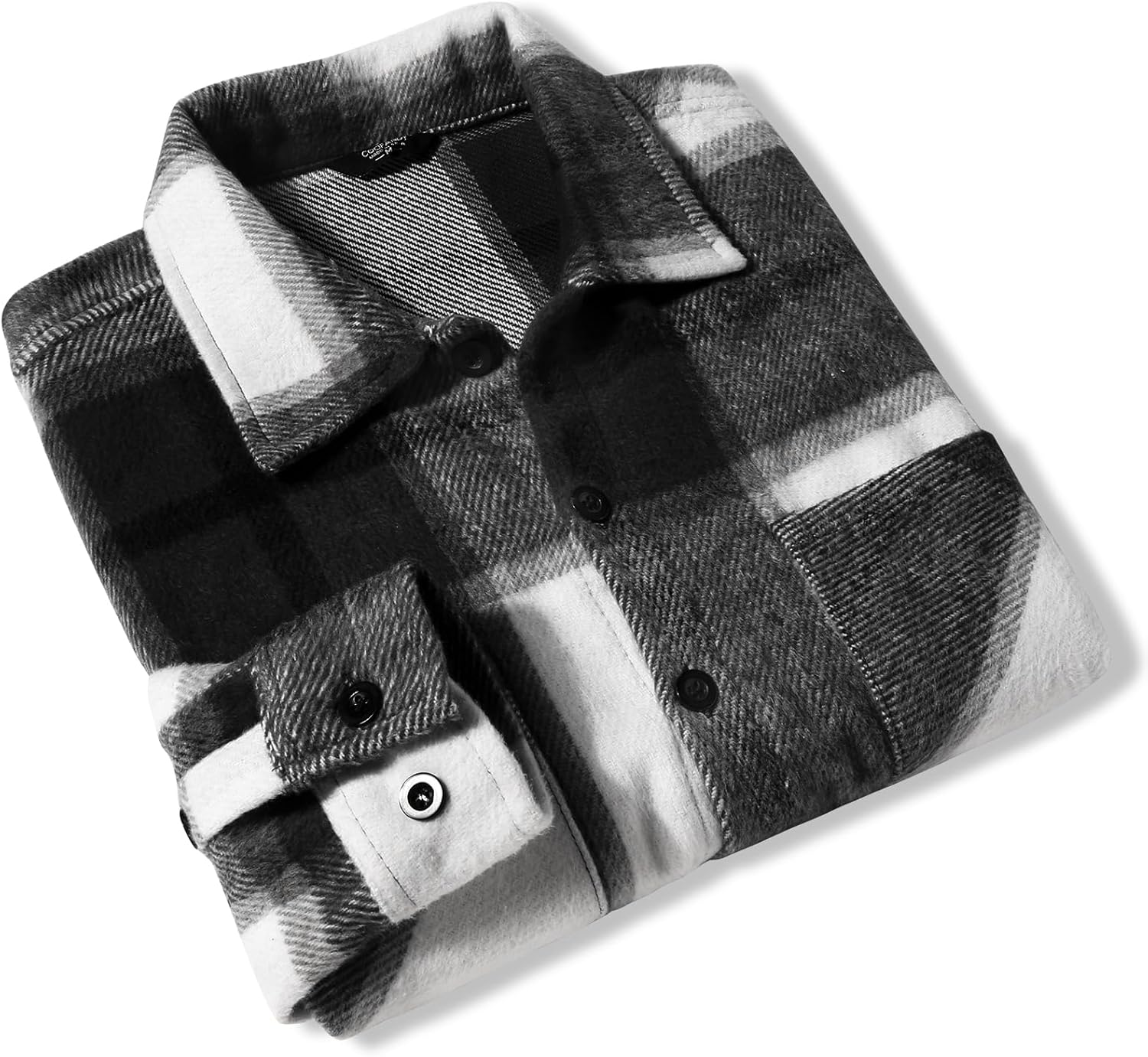 Men’s Plaid Button Up Shirt Jacket – Casual Long Sleeve Checked Overshirt