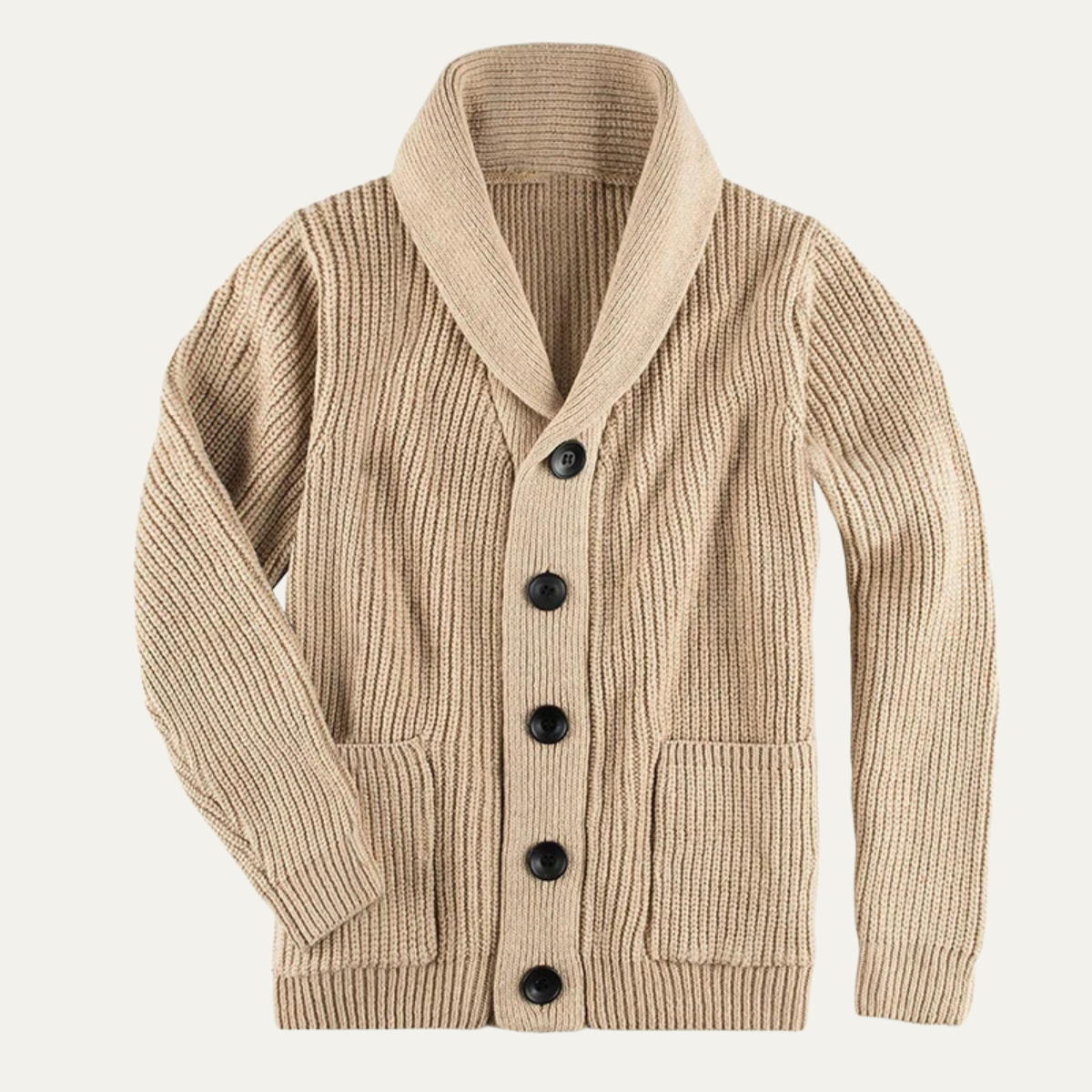 The Testaccio Men’s Trendy Chunky Knit Shawl Collar Winter Cardigan