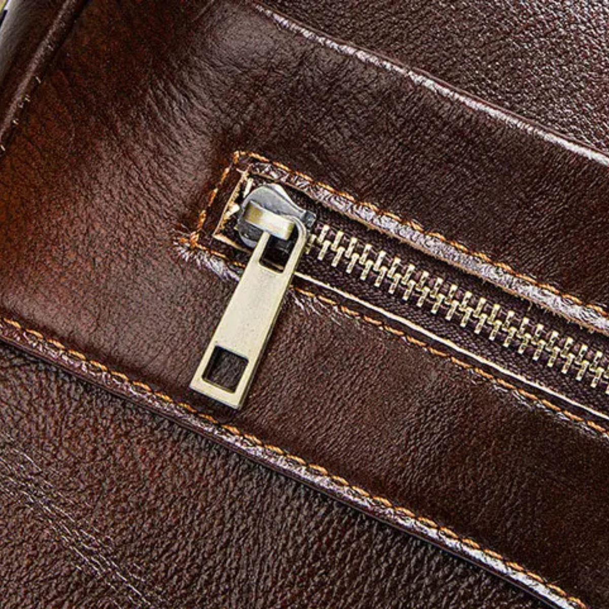 Men’s Business Shoulder Leather Bag – Dark Brown