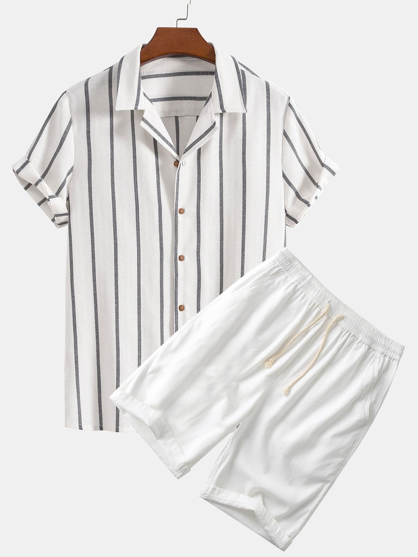 Relaxed Outfit - Polyester Blend Shirt with Quick-Dry Shorts