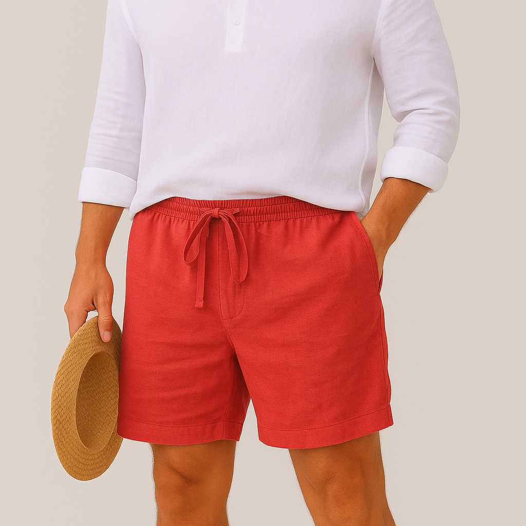 Men’s Lightweight Relaxed Fit Linen Summer Shorts-The British Gentlemen