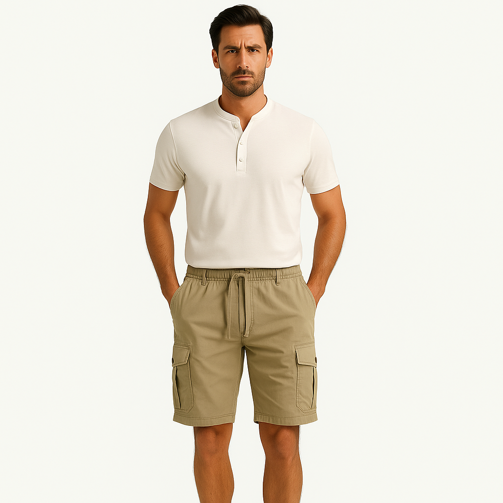 Men's Durable Adjustable Pockets Cotton Cargo Shorts-The British Gentlemen