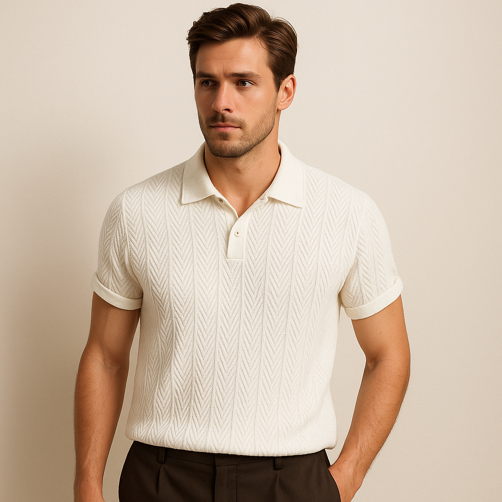 Men’s Casual Cotton Polo Shirt Vintage Style
