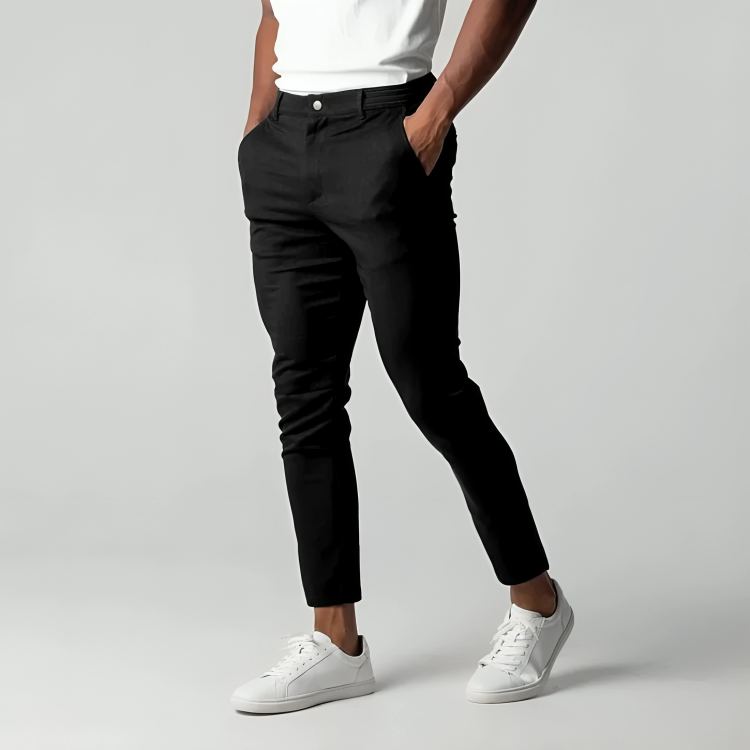 Chino Trousers - Relaxed Hip with Tapered Leg and Flexible Fit