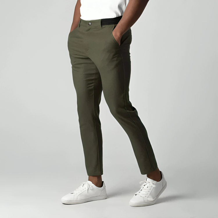 Chino Trousers - Relaxed Hip with Tapered Leg and Flexible Fit