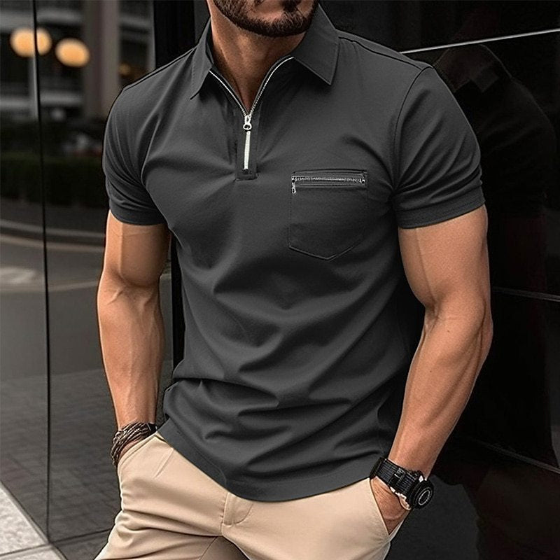 Breathable Polo Shirt with Flexible Collar and Enhanced Arm Mobility