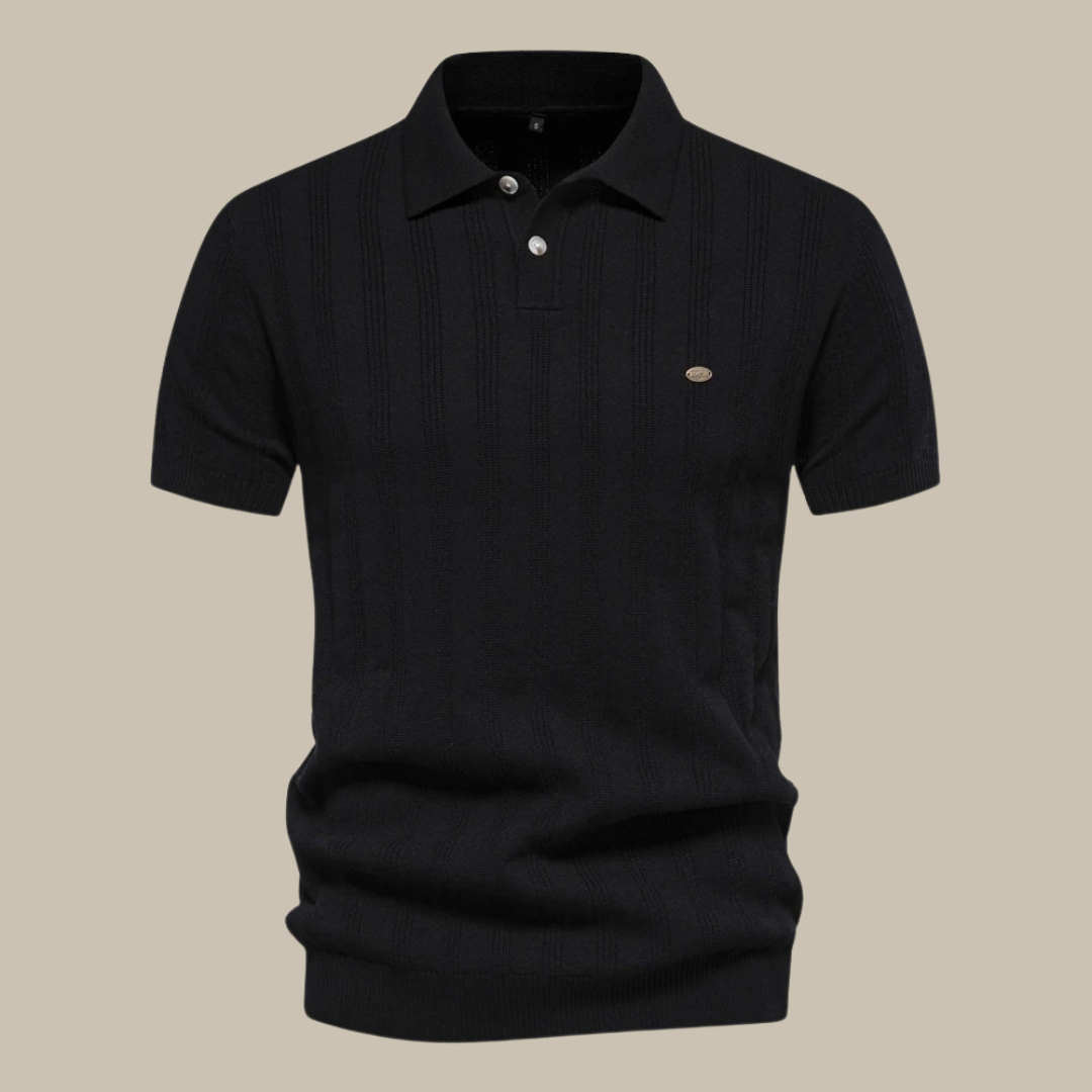 Classic Collar Polo Shirt - Smooth Knit with Breathable Fit