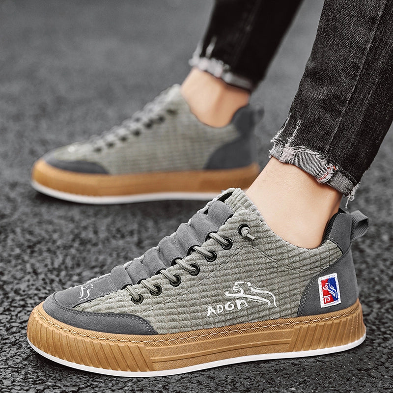 Low Top Sneakers - Corduroy Blend with Cushioned Support