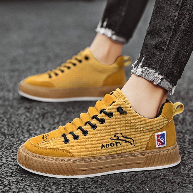 Low Top Sneakers - Corduroy Blend with Cushioned Support