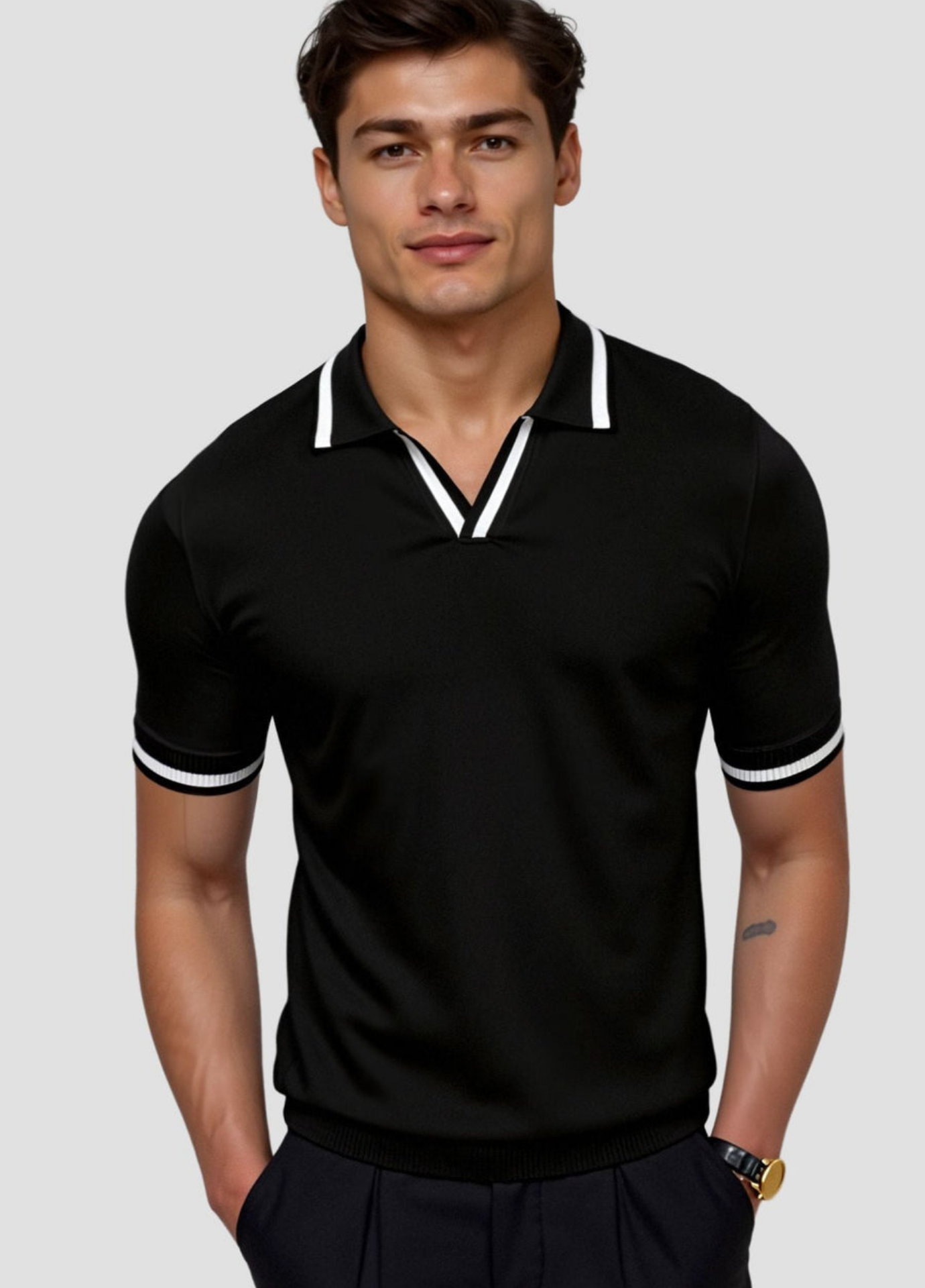 Breathable Slim Fit Polo – Tailored Soft-Blend Design