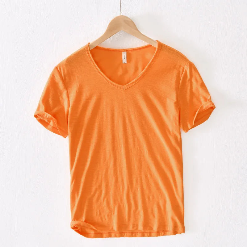 Lightweight V-Neck T-Shirt – Breathable Fabric for Comfort