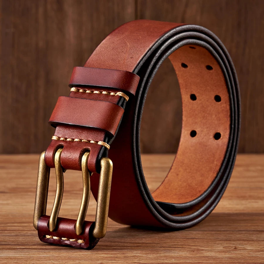 The Lancaster Belt – Double-Pin Vintage Leather Design