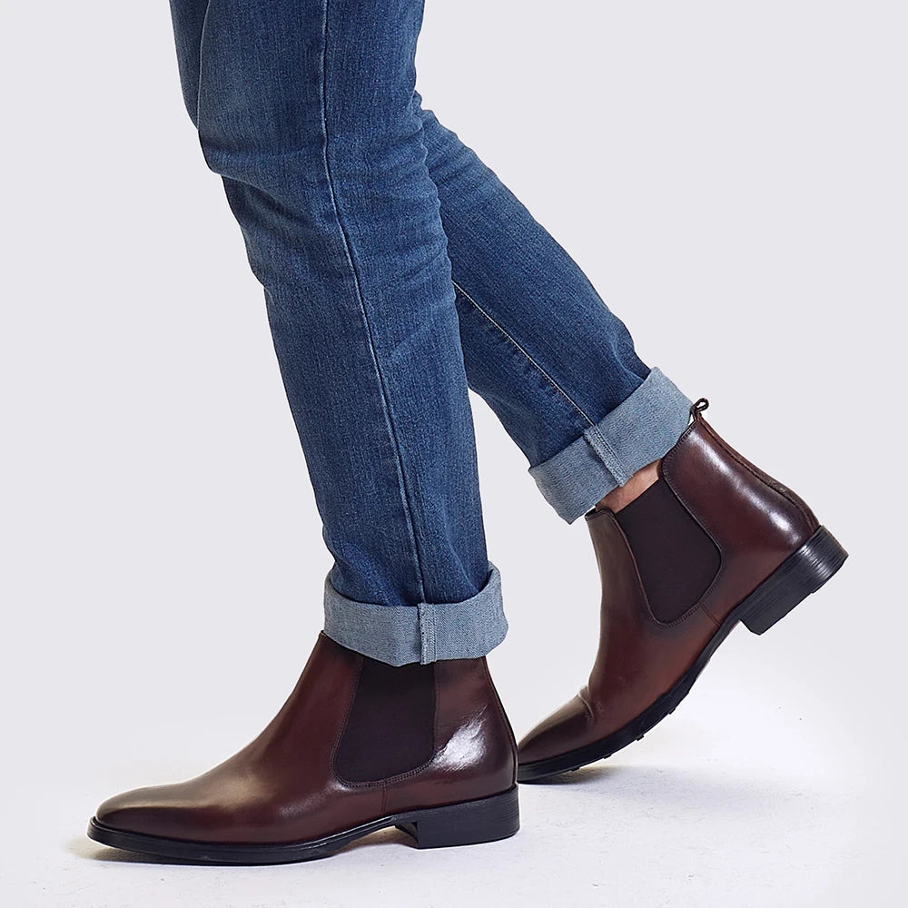 The Kirkwall Men's Polished Leather Smart Chelsea Boots