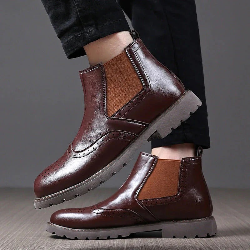 The Oxford Leather Chelsea Boots – Men’s Brogue Ankle Boots