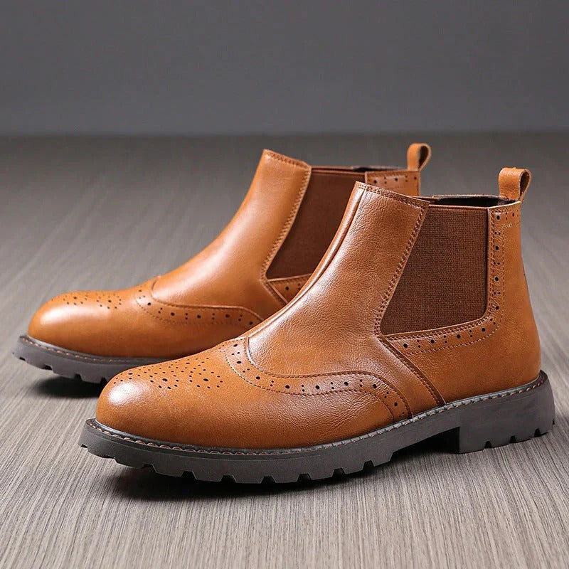 The Oxford Leather Chelsea Boots – Men’s Brogue Ankle Boots