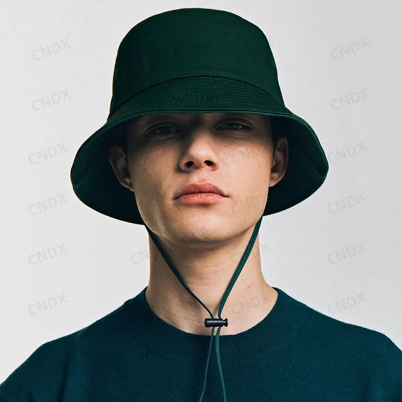 Men’s Bucket Hat with Strap – Wide Brim Summer Sun Protection