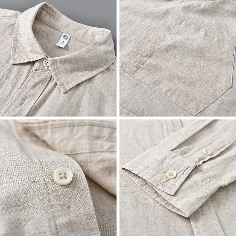 Men’s Casual Linen Shirt – Lightweight Summer Top