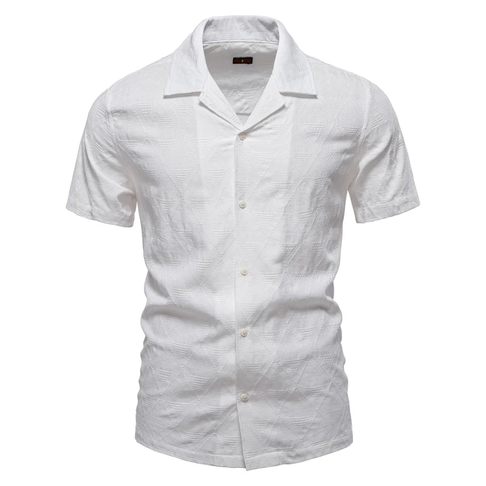 Men’s Cotton Short Sleeve Shirt – Casual Button Up Summer Top