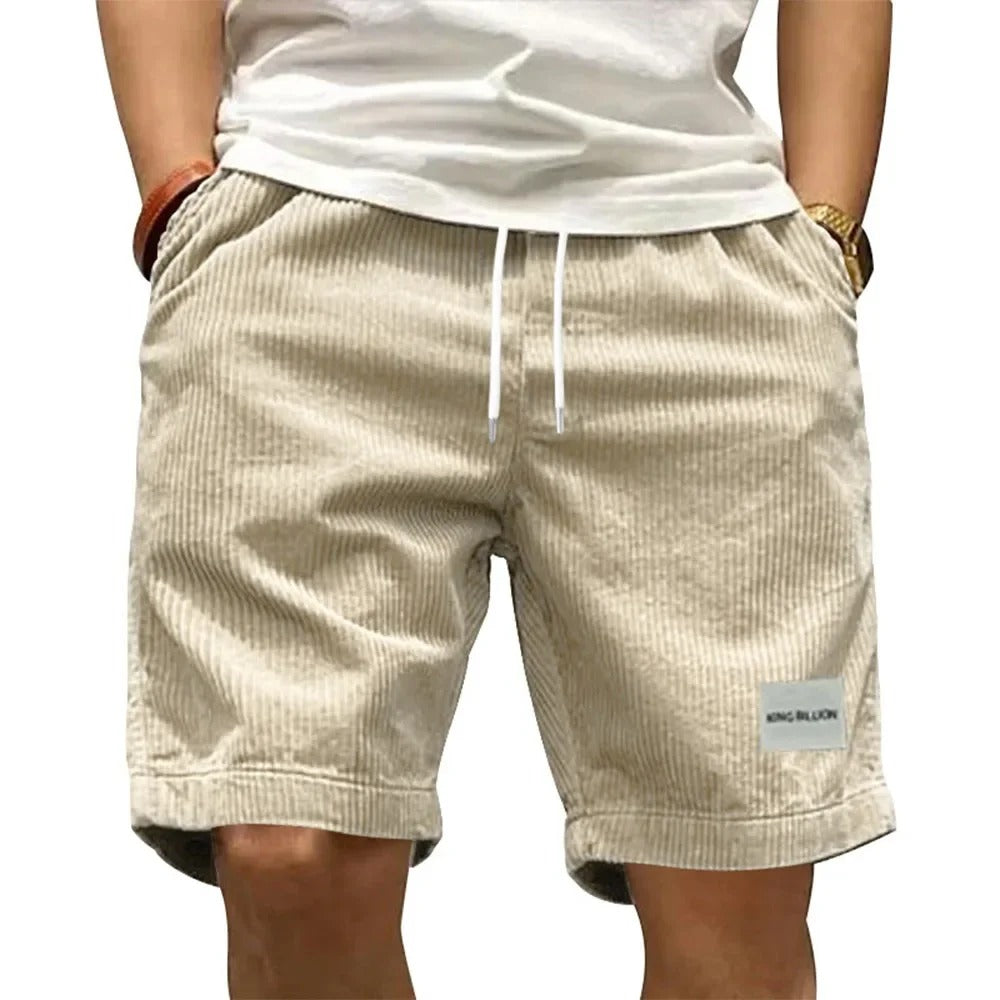 Men’s Casual Corduroy Shorts – Drawstring Summer Streetwear