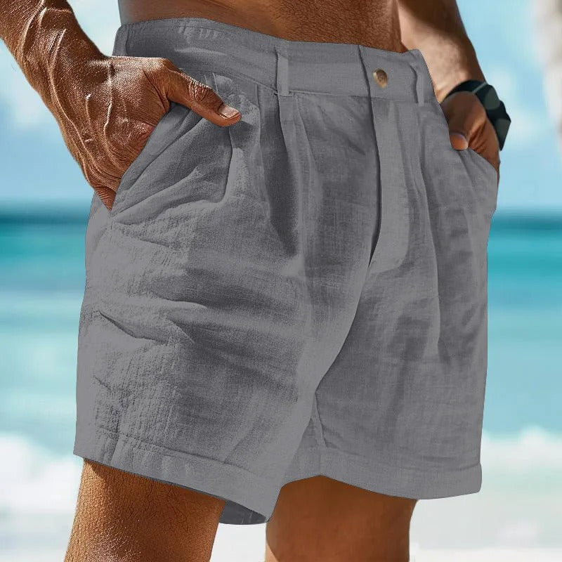 Men’s Linen Shorts – Casual Summer Beach Cotton Shorts