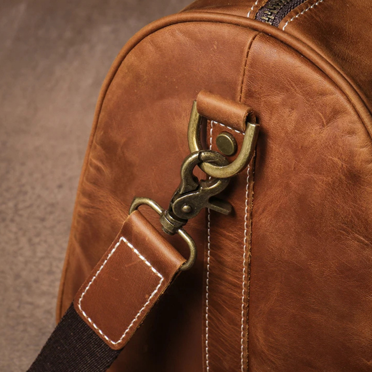 Men’s Retro Weekend Duffle Carry On Leather Luggage