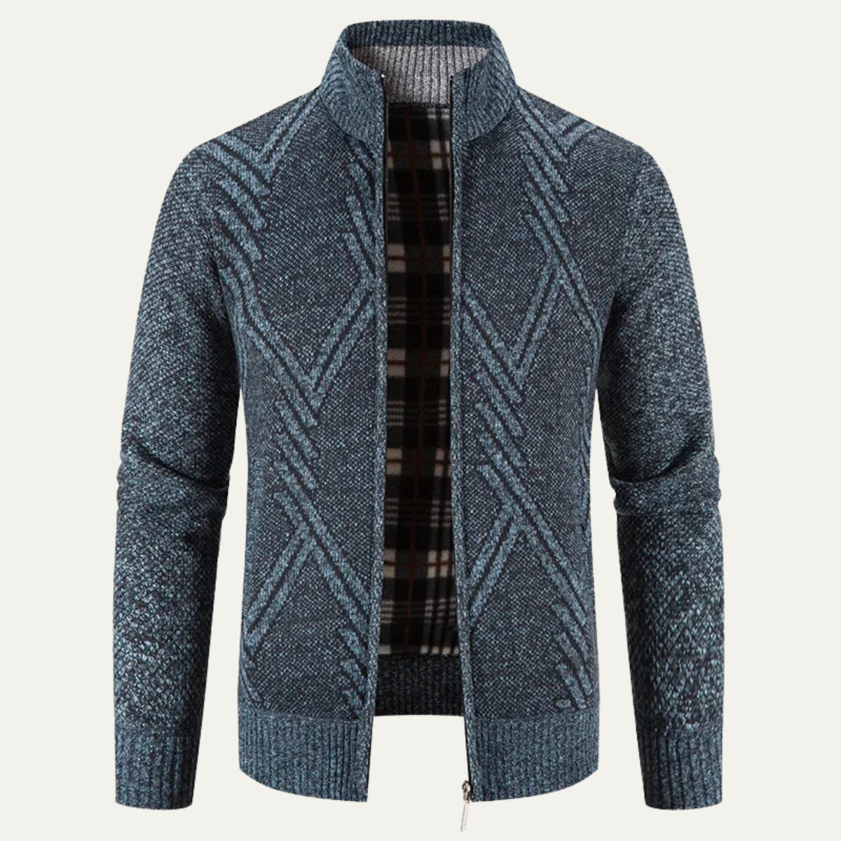 The Alford Men's Knitted Winter Zip Cardigan