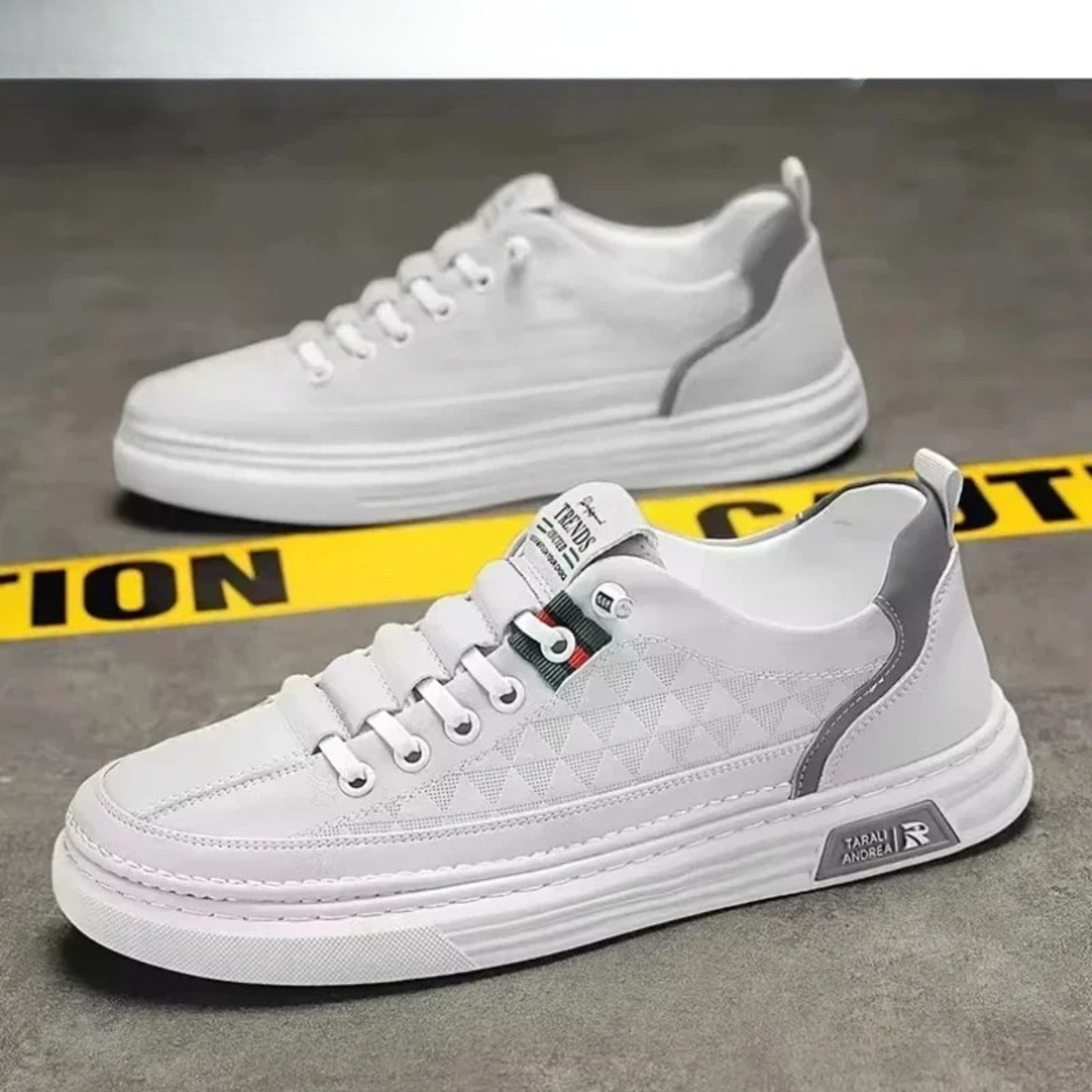 The Cedarbrook Men’s Casual Lightweight Leather Look Lace Up Sneakers