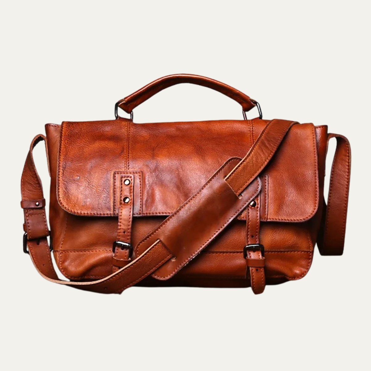 Men’s Vintage Crossbody Briefcase Leather Bag