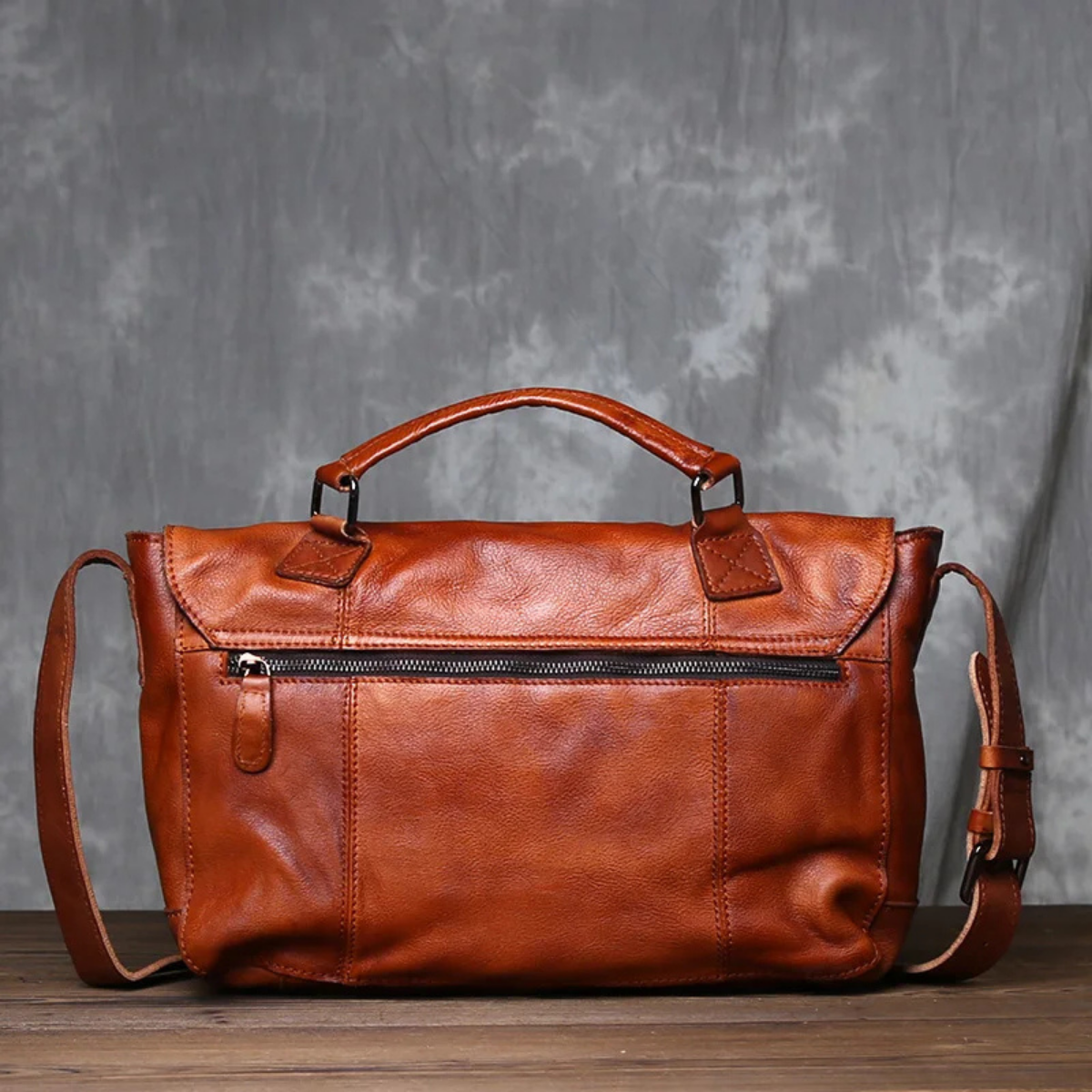 Men’s Vintage Crossbody Briefcase Leather Bag