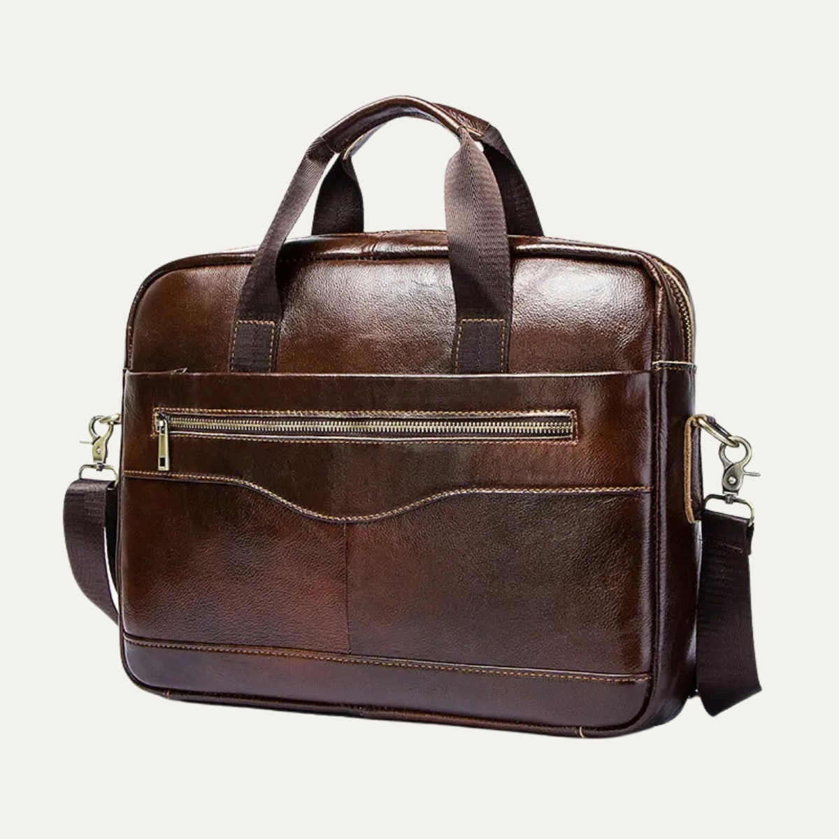Men’s Business Shoulder Leather Bag – Dark Brown