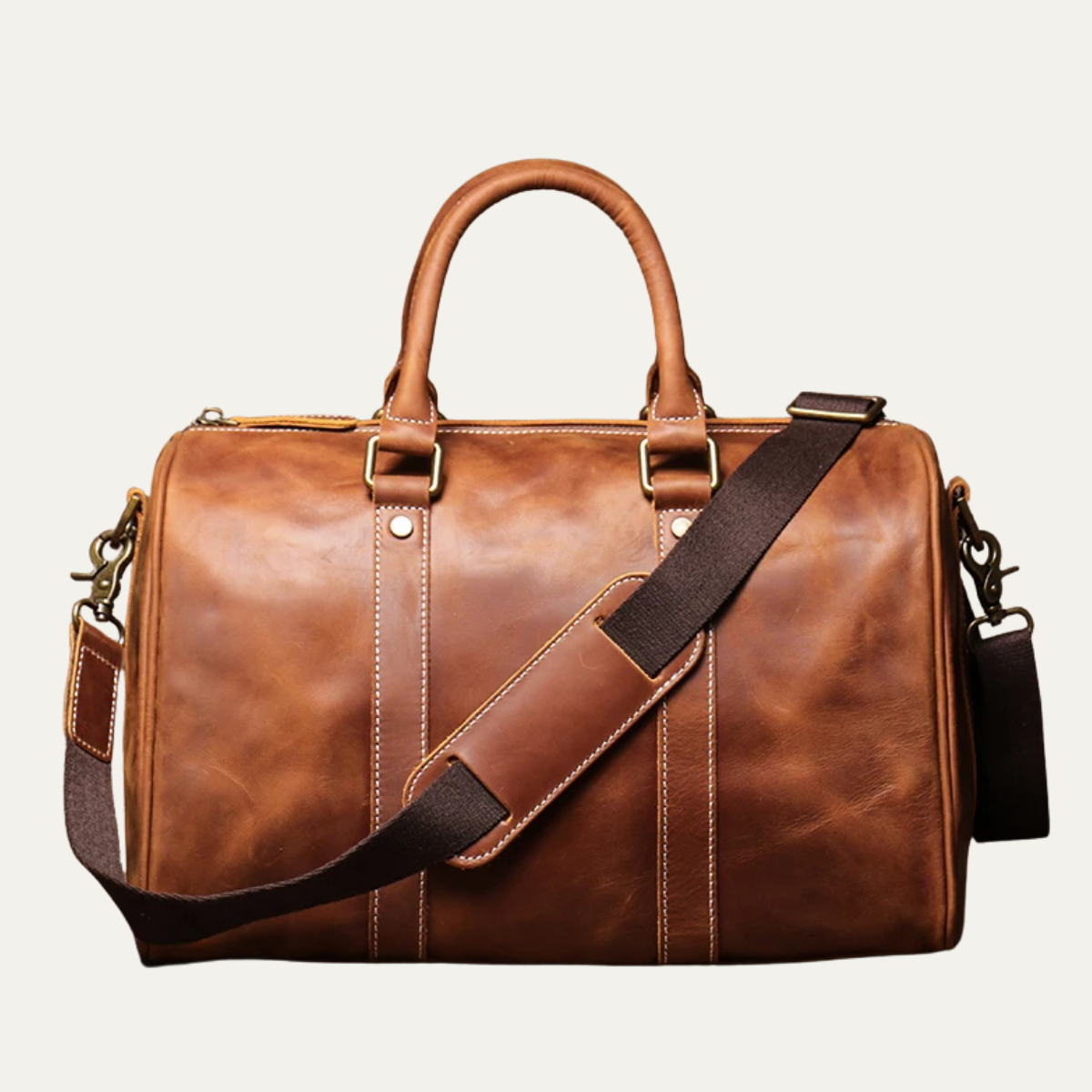 Men’s Retro Weekend Duffle Carry On Leather Luggage