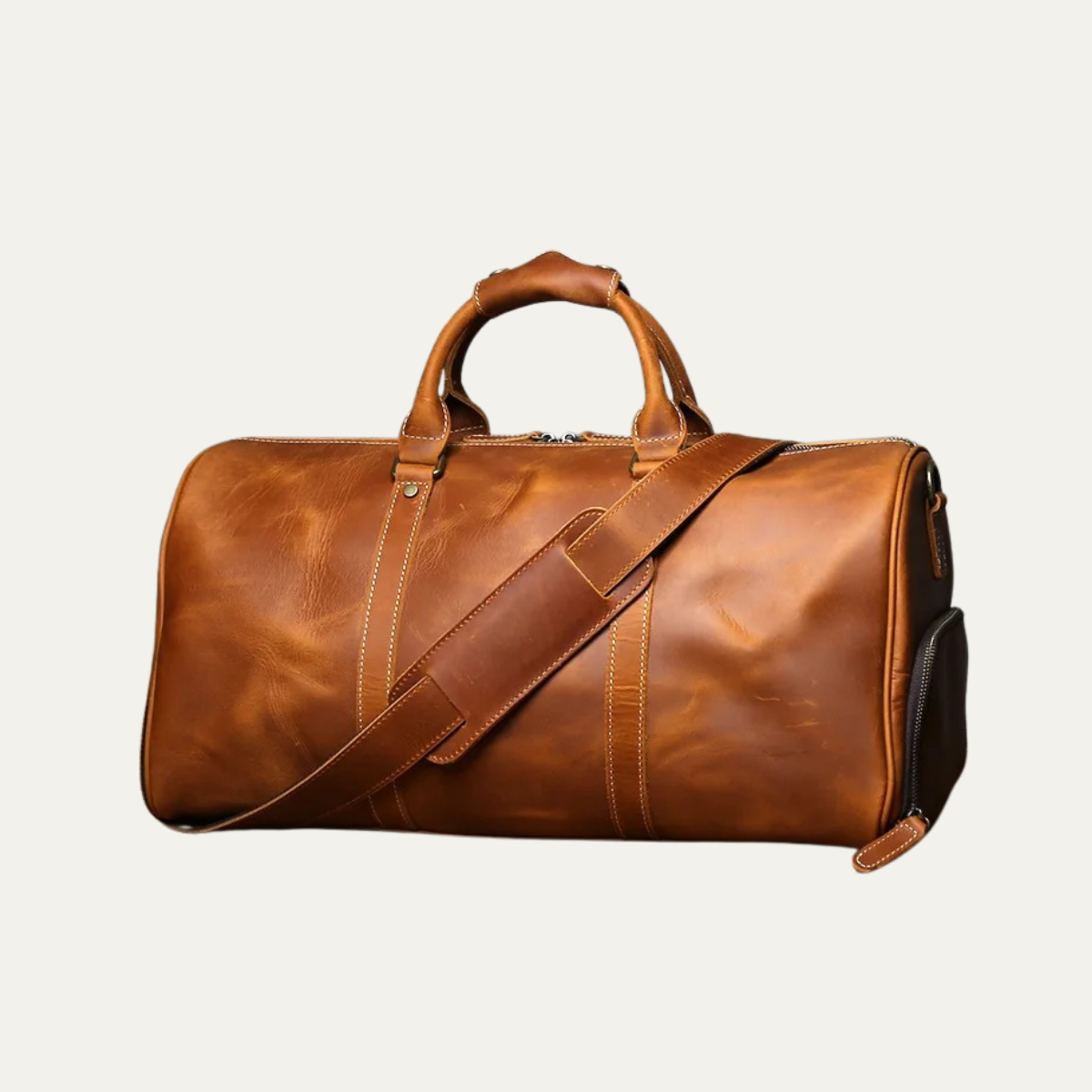 Men’s Vintage Genuine Leather Travel Duffle Bag