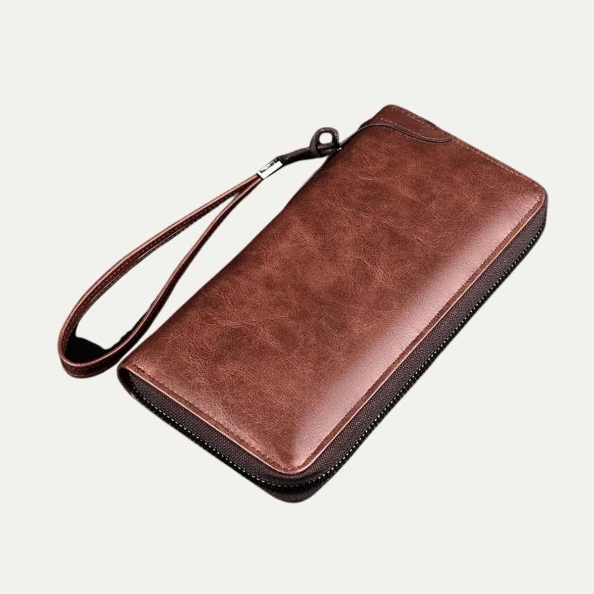 Men’s Long Zip Wallet – RFID Blocking Leather Card Holder Clutch