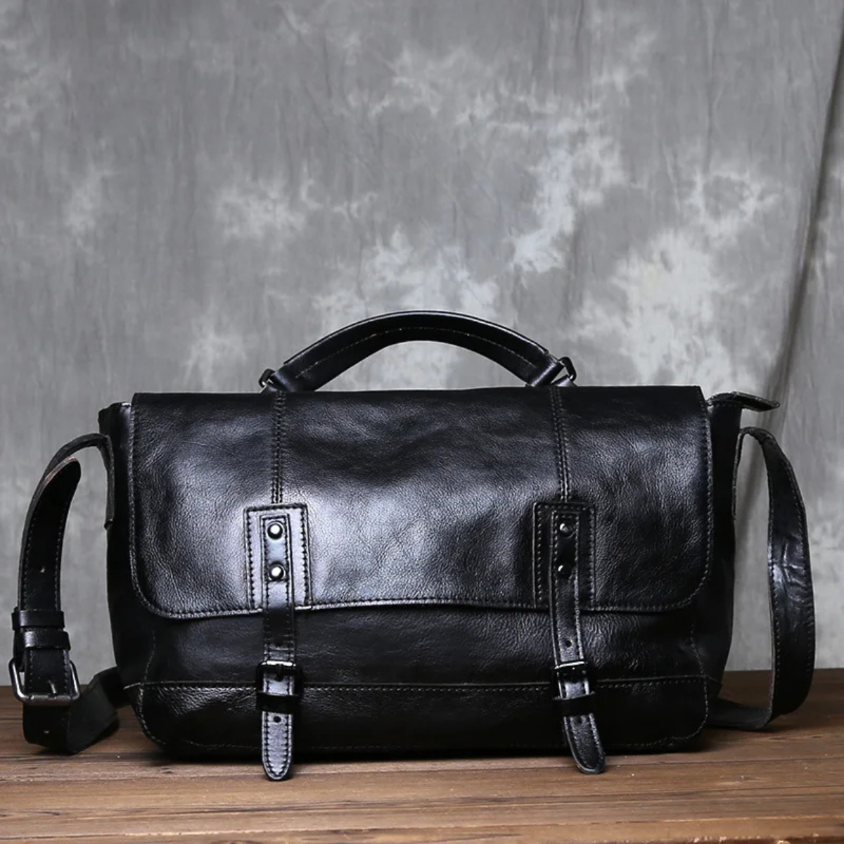 Men’s Vintage Crossbody Briefcase Leather Bag
