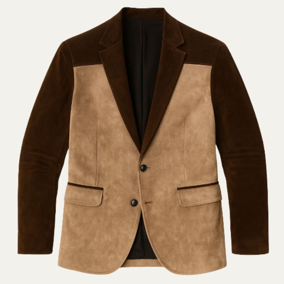 The Gubbio  Men’s Stylish Contrast Patchwork Velvet Blazer Suit