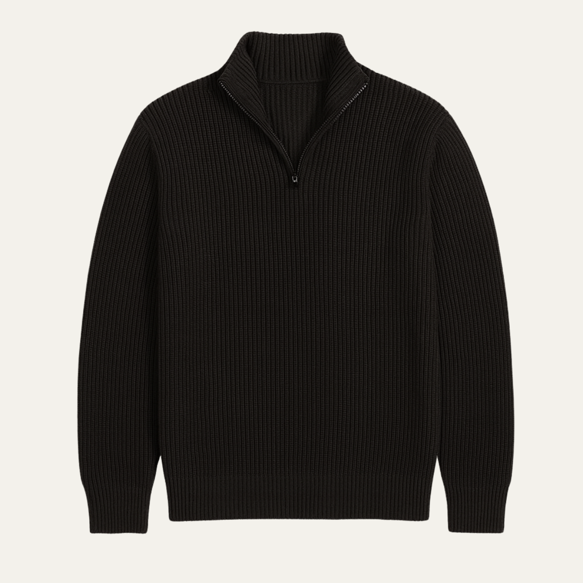 Men's Merino Wool Jumper - Half Zip Knitted Pullover
