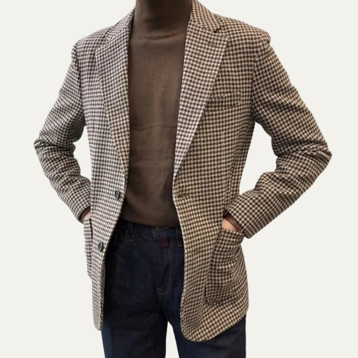 The Lezzeno Men’s Casual Retro Tweed Wool Blazer