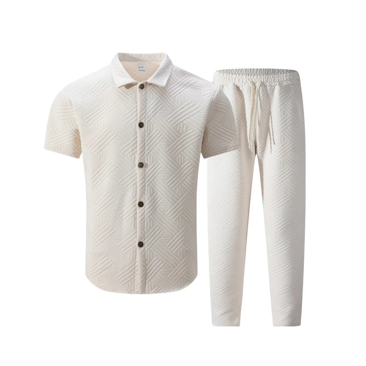 Men’s Linen Button Up Shirt and Pants Set – Casual Summer Outfit