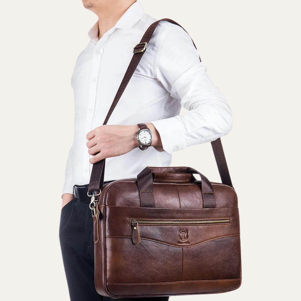Men’s Business Messenger Leather Shoulder Bag
